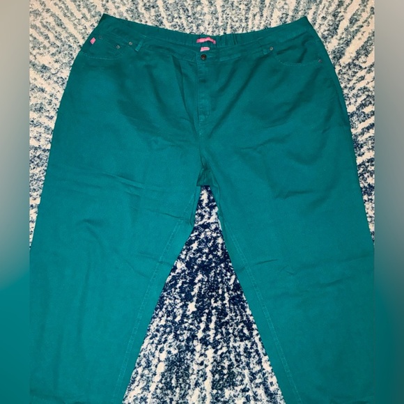 Woman Within Teal Natural Fit Pants (NWOT) - Picture 2 of 8